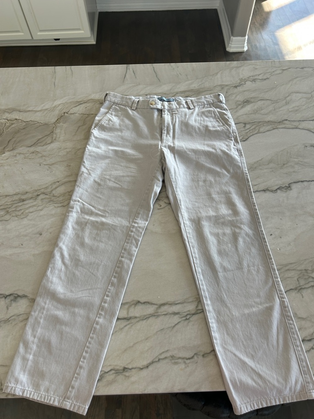 Peter Millar Light Gray and Blue Stripe Waistband Pants